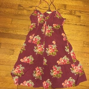 Plum floral sun dress